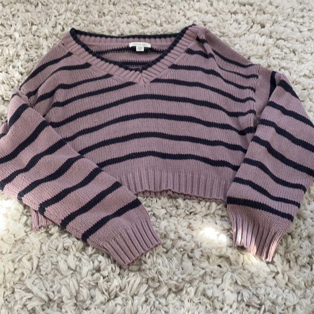 Women’s American Eagle Cropped V-Neck Sweater